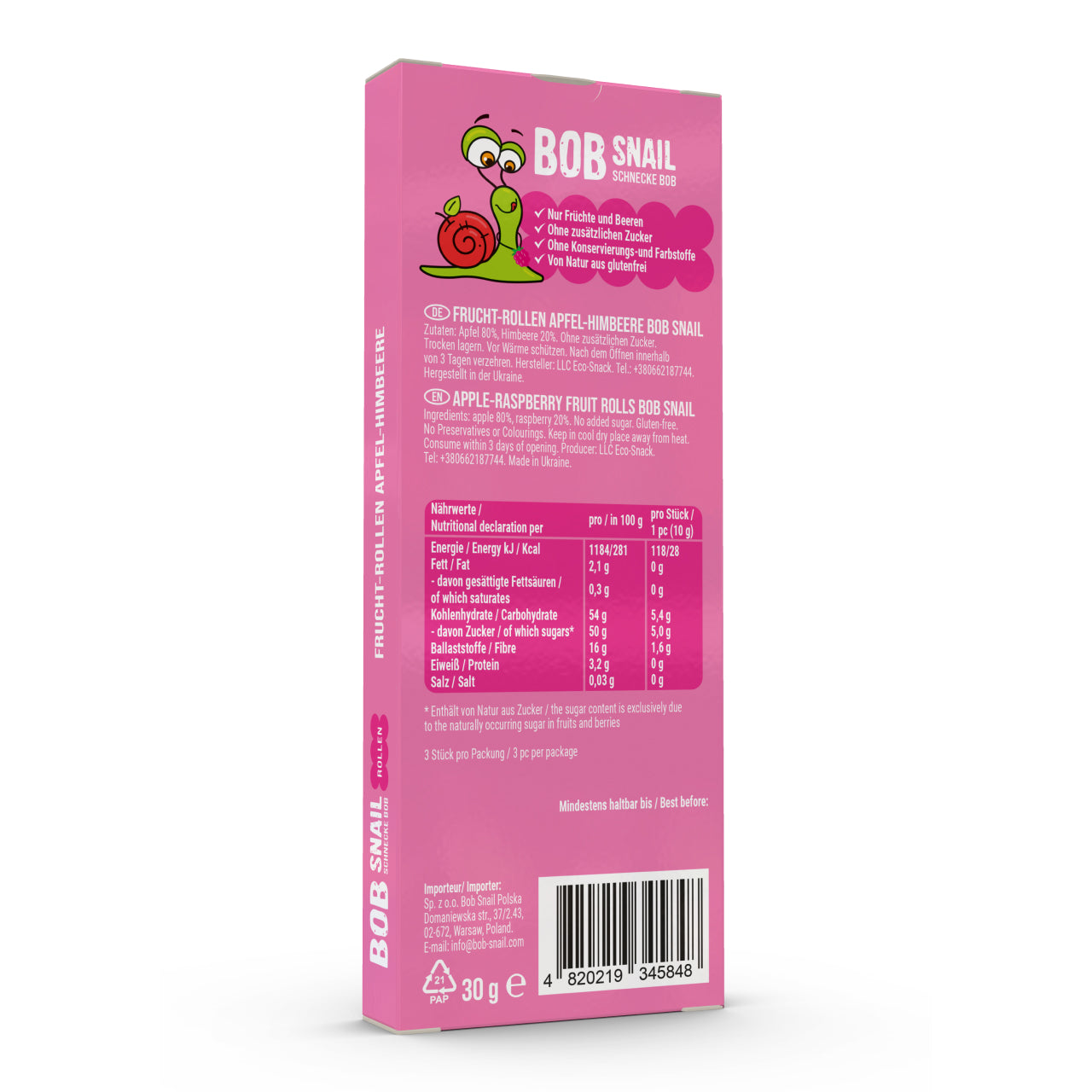 Fruchtrollen Apfel Himbeere 24 Packungen (je 30g)