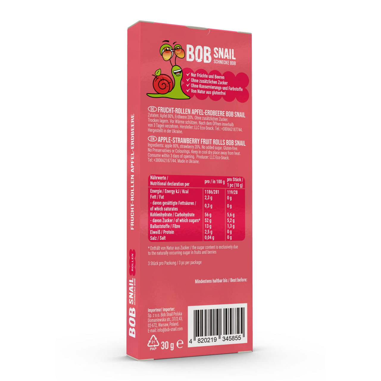 Fruchtrollen Apfel Erdbeere 24 Packungen (je 30g)