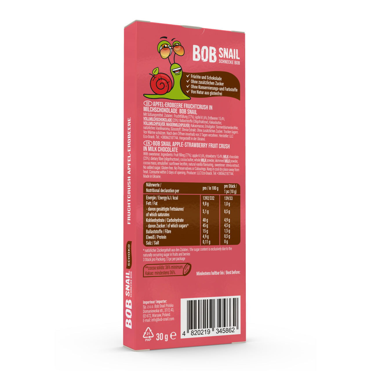 Fruchtcrush Schoko Apfel Erdbeere 24 Packungen (je 30g)