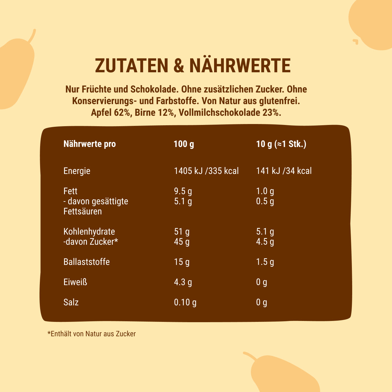 Fruchtcrush Schoko Apfel Birne 24 Packungen (je 30g)