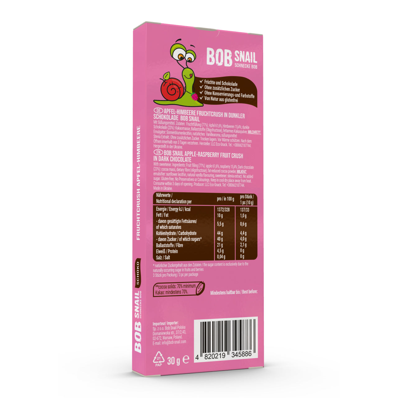 Fruchtcrush Schoko Apfel Himbeere 24 Packungen (je 30g)