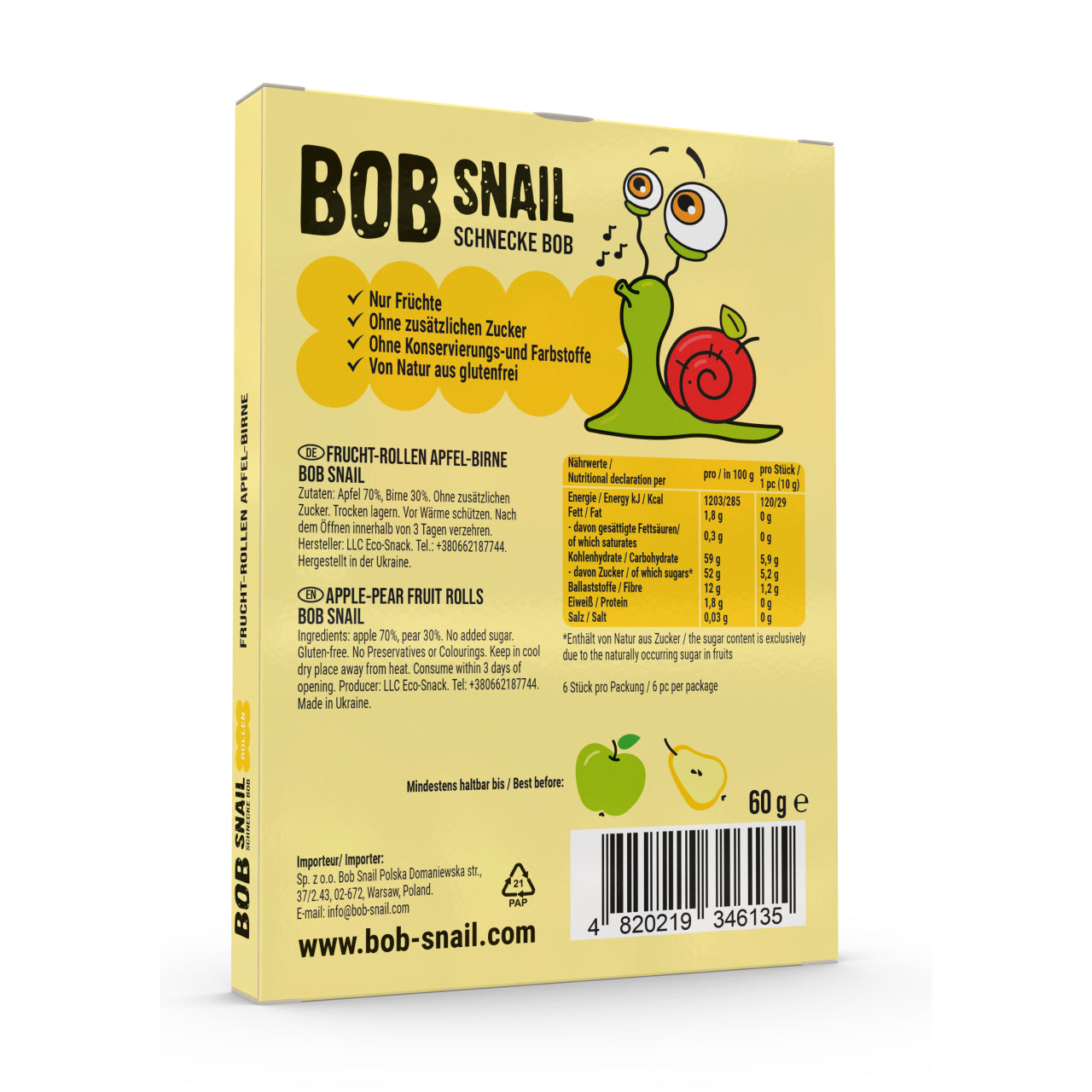 Fruchtrollen Apfel Birne 20 Packungen (je 60g)