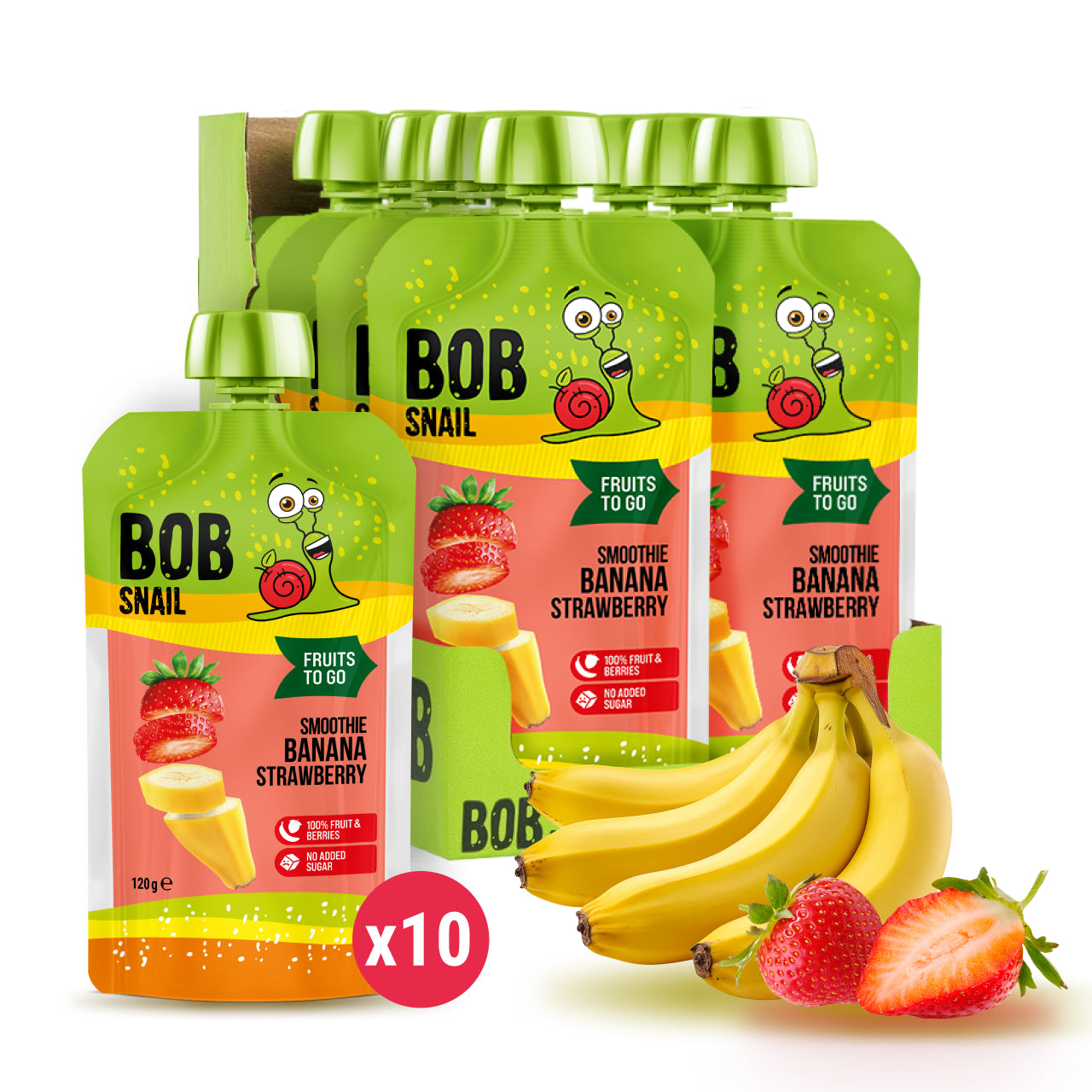 Quetschie Smoothie Banane Erdbeere 10 Packungen (je 120g)