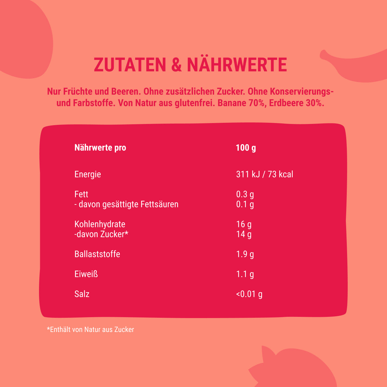 Quetschie Smoothie Banane Erdbeere 10 Packungen (je 120g)