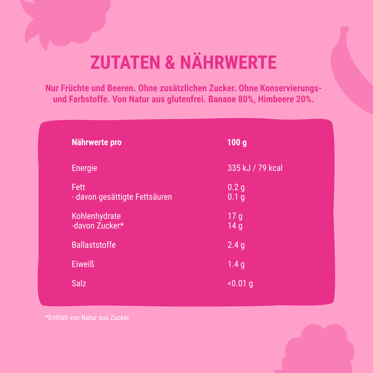 Quetschie Smoothie Banane Himbeere 10 Packungen (je 120g)
