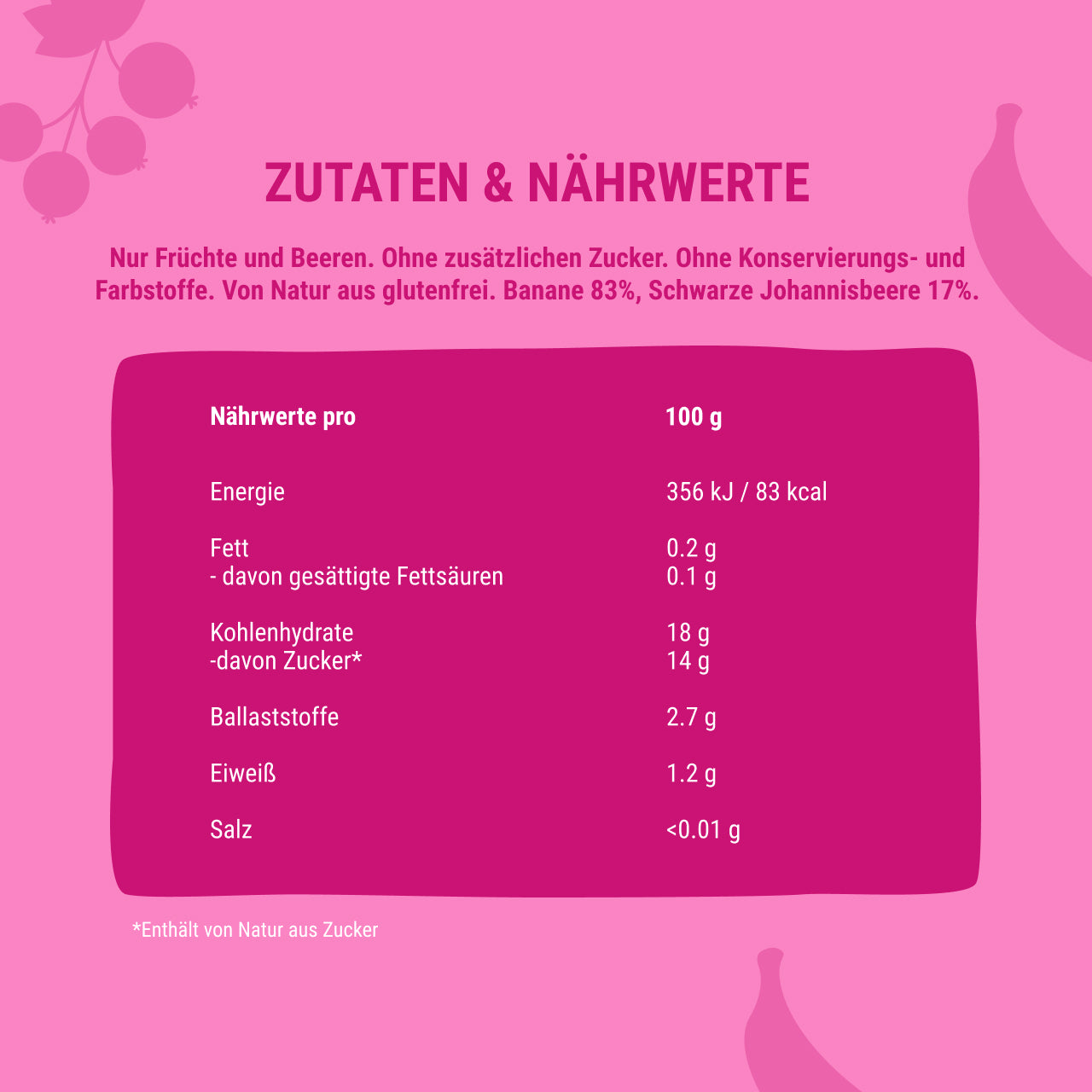 Quetschie Smoothie Banane Johannisbeere 10 Packungen (je 120g)