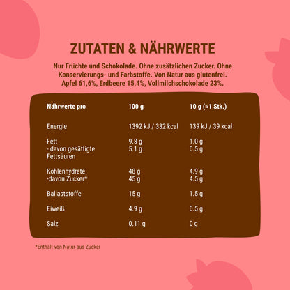 Fruchtcrush Schoko Apfel Erdbeere 24 Packungen (je 30g)