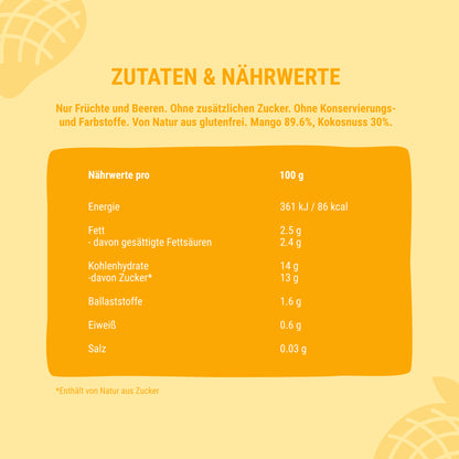 Quetschie Smoothie Mango Kokos 10 Packungen (je 120g)
