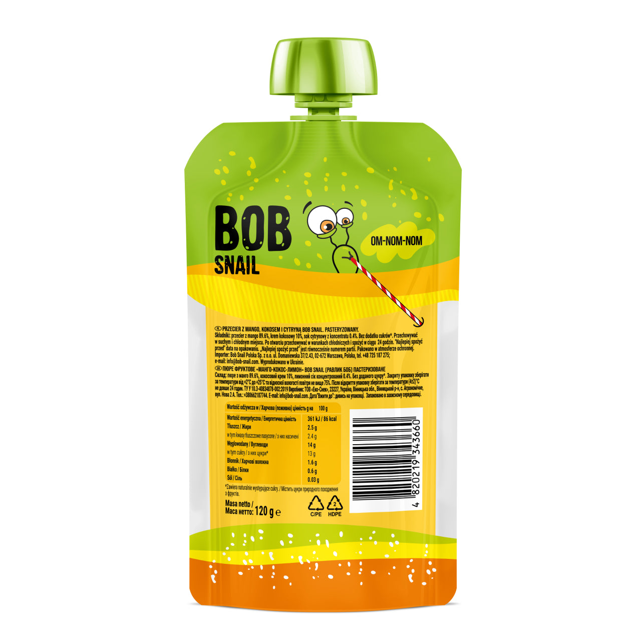 Quetschie Smoothie Mango Kokos 10 Packungen (je 120g)
